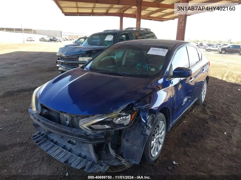 2017 Nissan Sentra S VIN: 3N1AB7AP4HY402160 Lot: 40699750