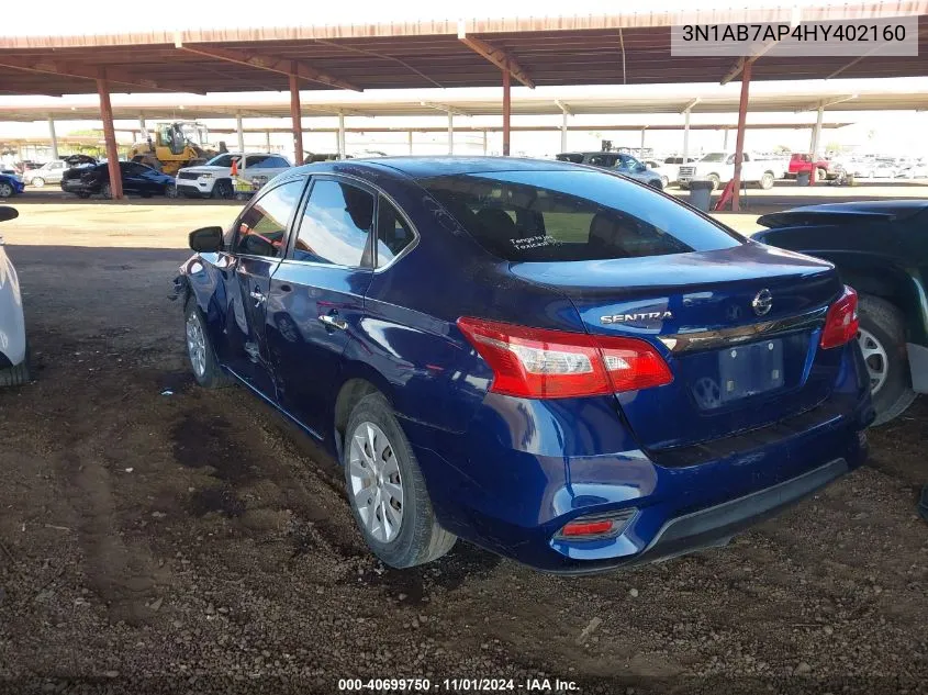 2017 Nissan Sentra S VIN: 3N1AB7AP4HY402160 Lot: 40699750