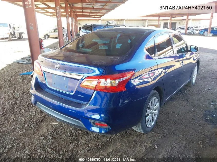 2017 Nissan Sentra S VIN: 3N1AB7AP4HY402160 Lot: 40699750