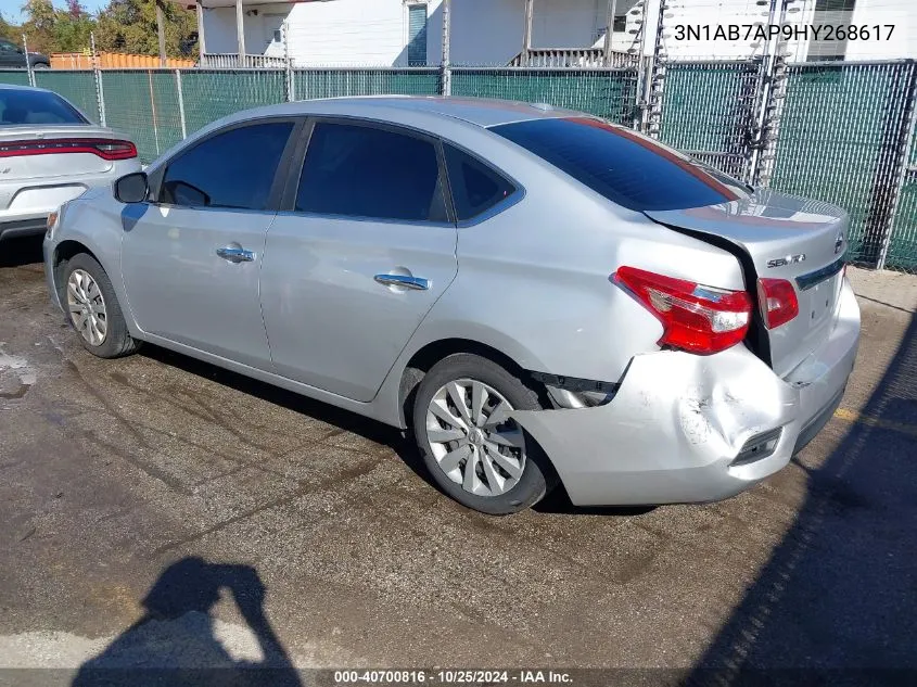 2017 Nissan Sentra Sv VIN: 3N1AB7AP9HY268617 Lot: 40700816