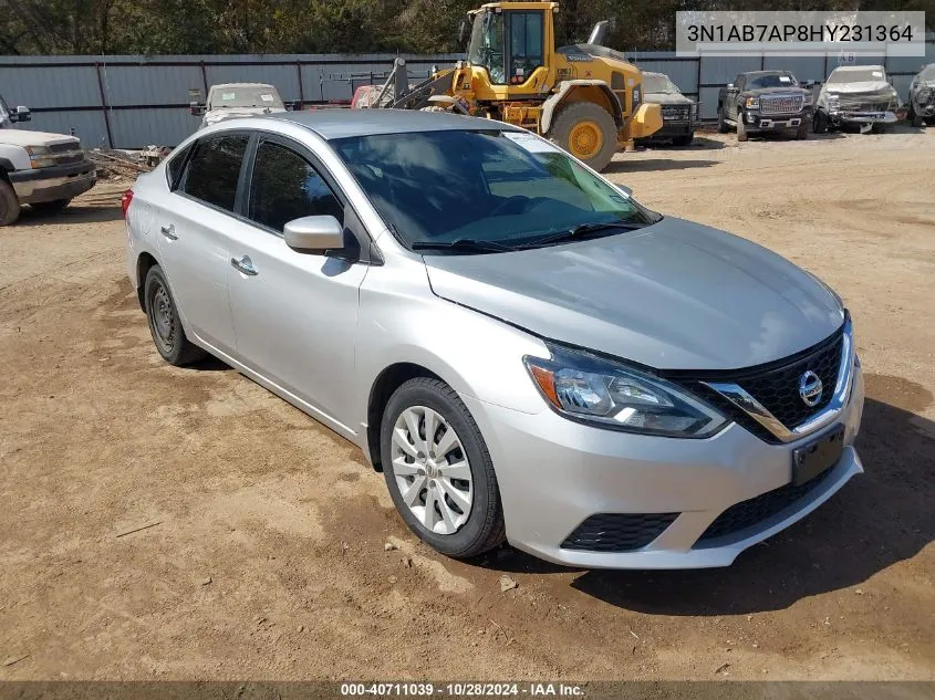 2017 Nissan Sentra Sv VIN: 3N1AB7AP8HY231364 Lot: 40711039