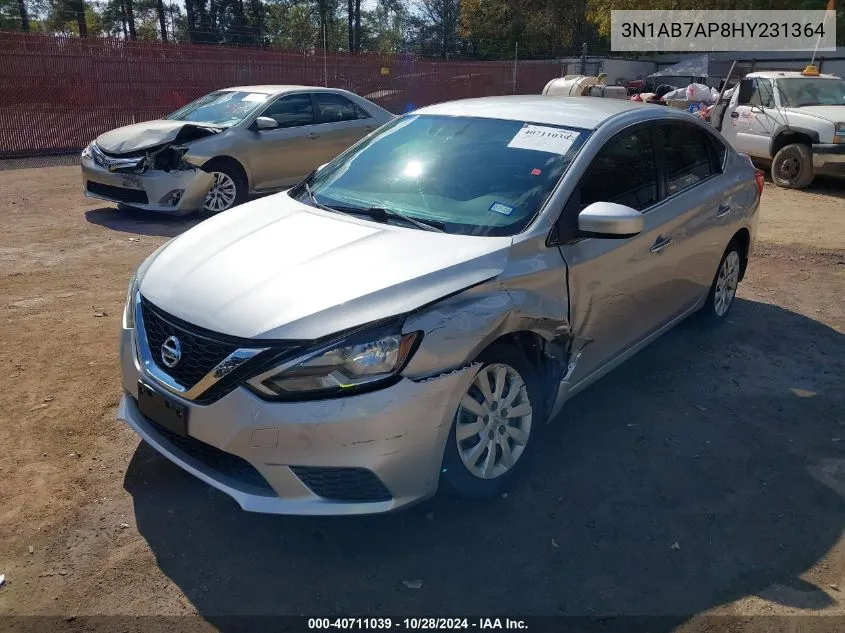 2017 Nissan Sentra Sv VIN: 3N1AB7AP8HY231364 Lot: 40711039