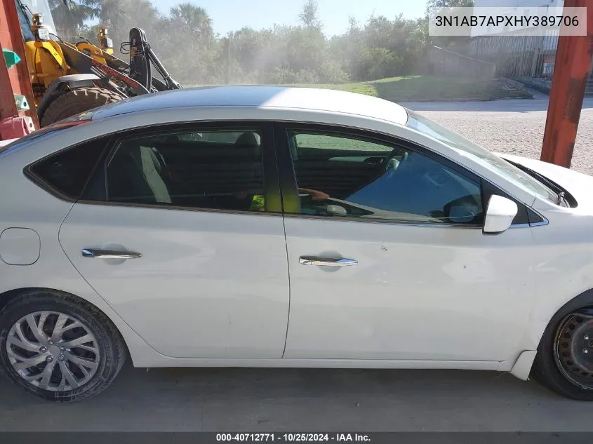 3N1AB7APXHY389706 2017 Nissan Sentra S