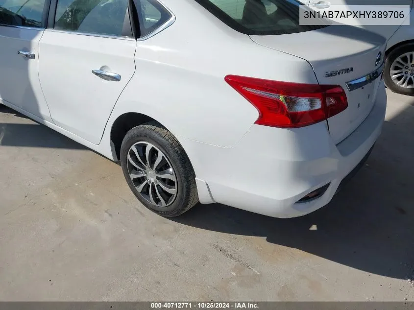 3N1AB7APXHY389706 2017 Nissan Sentra S