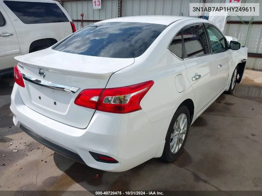 2017 Nissan Sentra S VIN: 3N1AB7AP1HY249611 Lot: 40720475