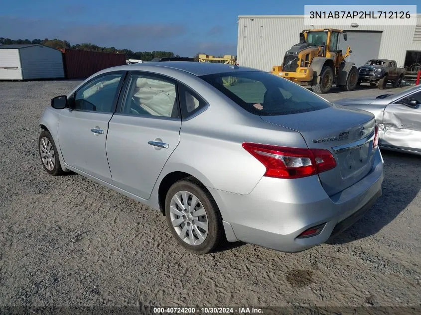 3N1AB7AP2HL712126 2017 Nissan Sentra Sv