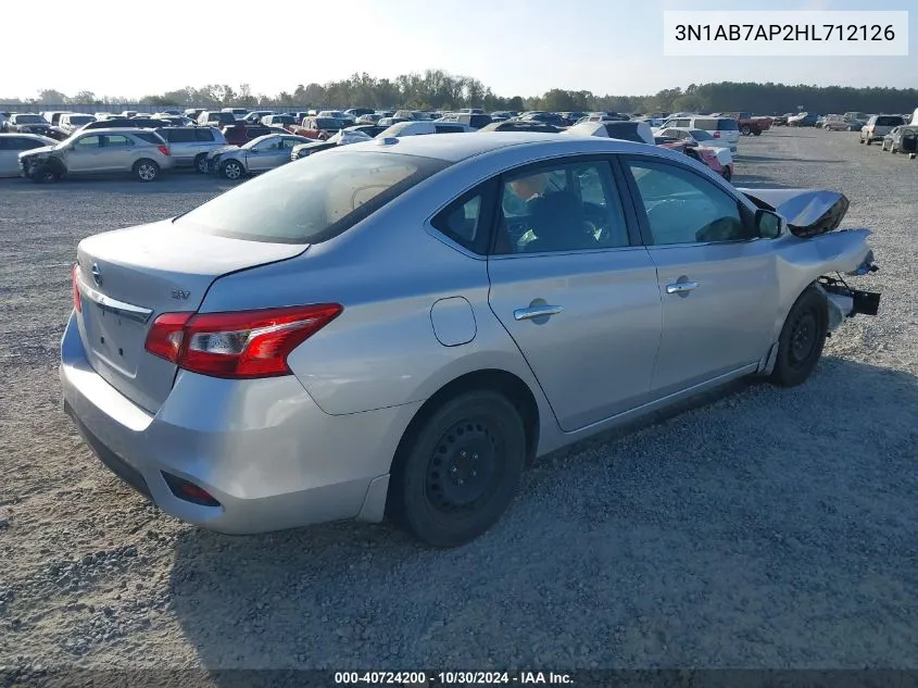 3N1AB7AP2HL712126 2017 Nissan Sentra Sv