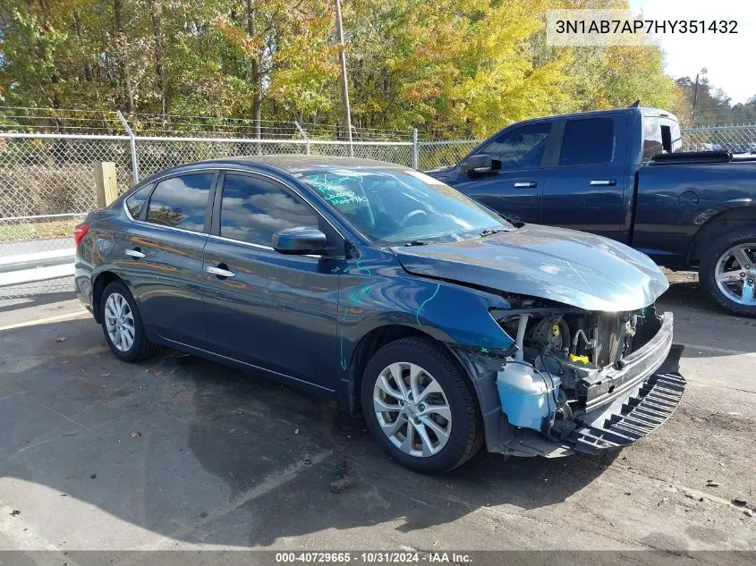 2017 Nissan Sentra Sv VIN: 3N1AB7AP7HY351432 Lot: 40729665