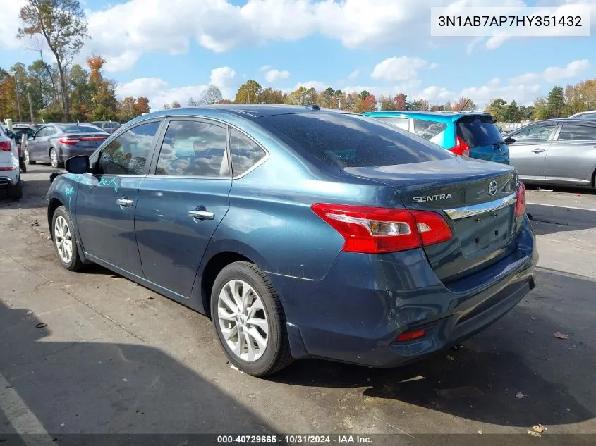 2017 Nissan Sentra Sv VIN: 3N1AB7AP7HY351432 Lot: 40729665