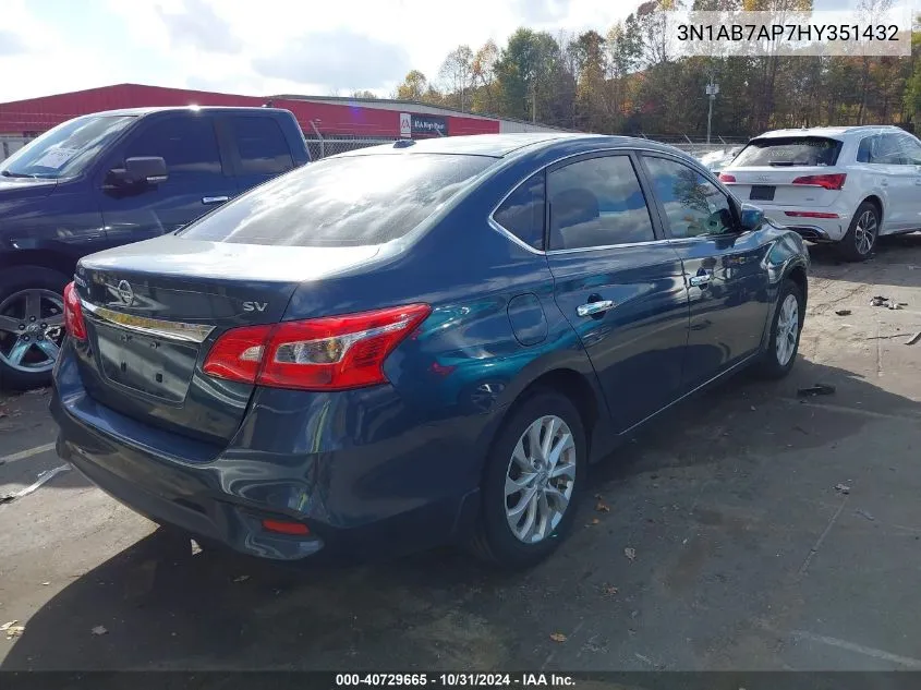 2017 Nissan Sentra Sv VIN: 3N1AB7AP7HY351432 Lot: 40729665