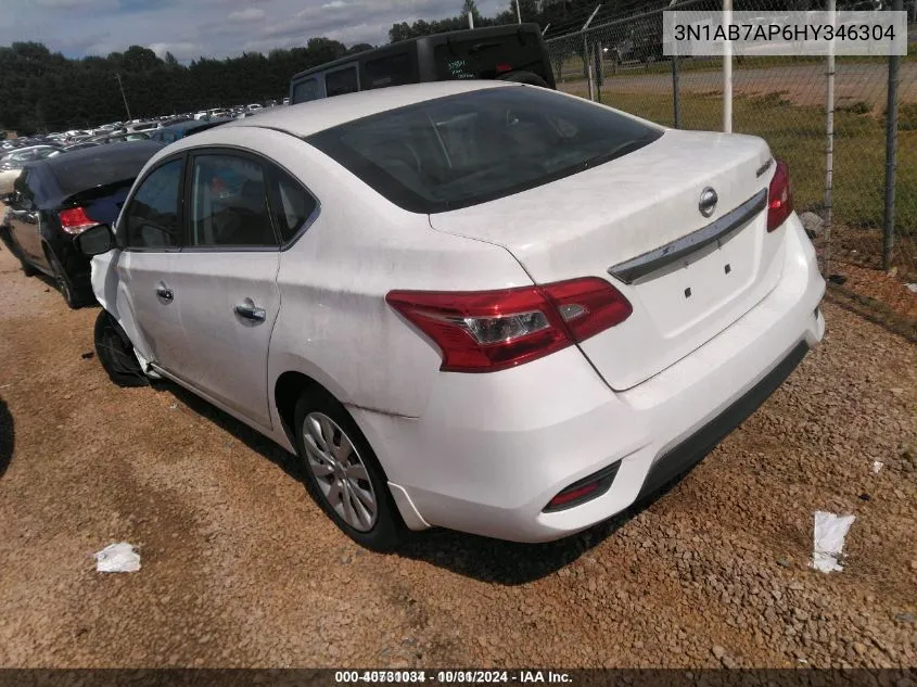 2017 Nissan Sentra S VIN: 3N1AB7AP6HY346304 Lot: 40731034