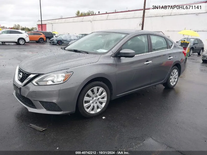 2017 Nissan Sentra Sv VIN: 3N1AB7AP0HL671141 Lot: 40742212