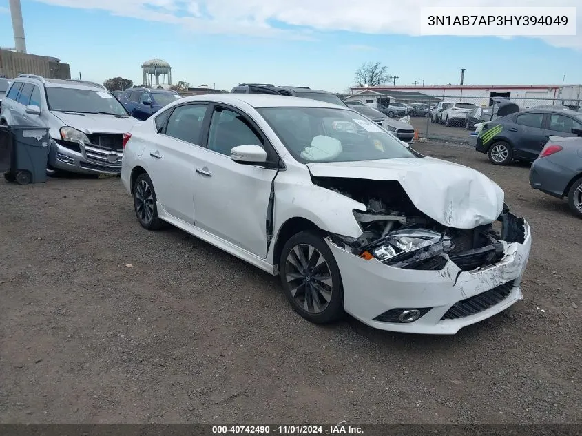 2017 Nissan Sentra Sr VIN: 3N1AB7AP3HY394049 Lot: 40742490