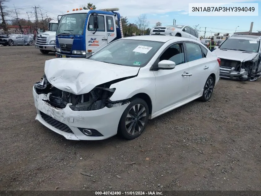 2017 Nissan Sentra Sr VIN: 3N1AB7AP3HY394049 Lot: 40742490