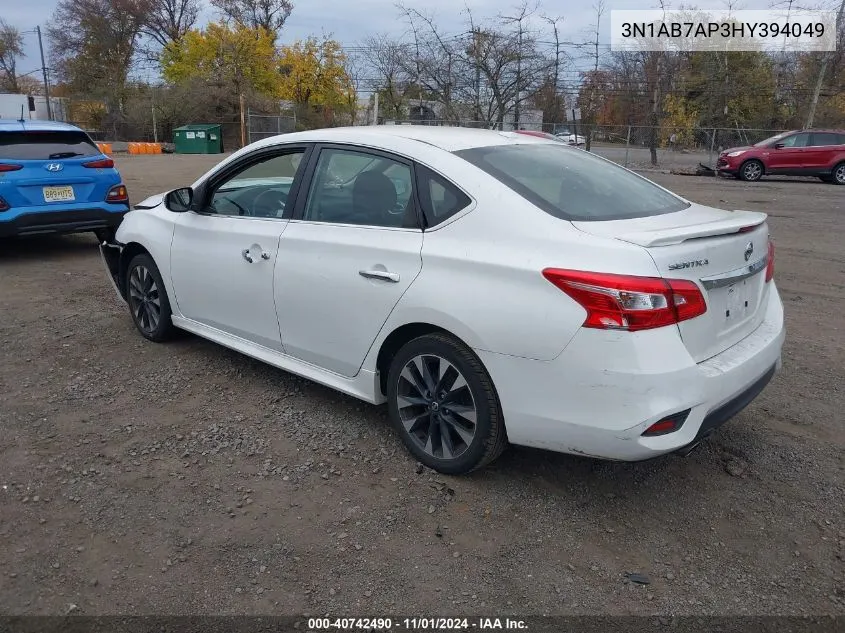 2017 Nissan Sentra Sr VIN: 3N1AB7AP3HY394049 Lot: 40742490