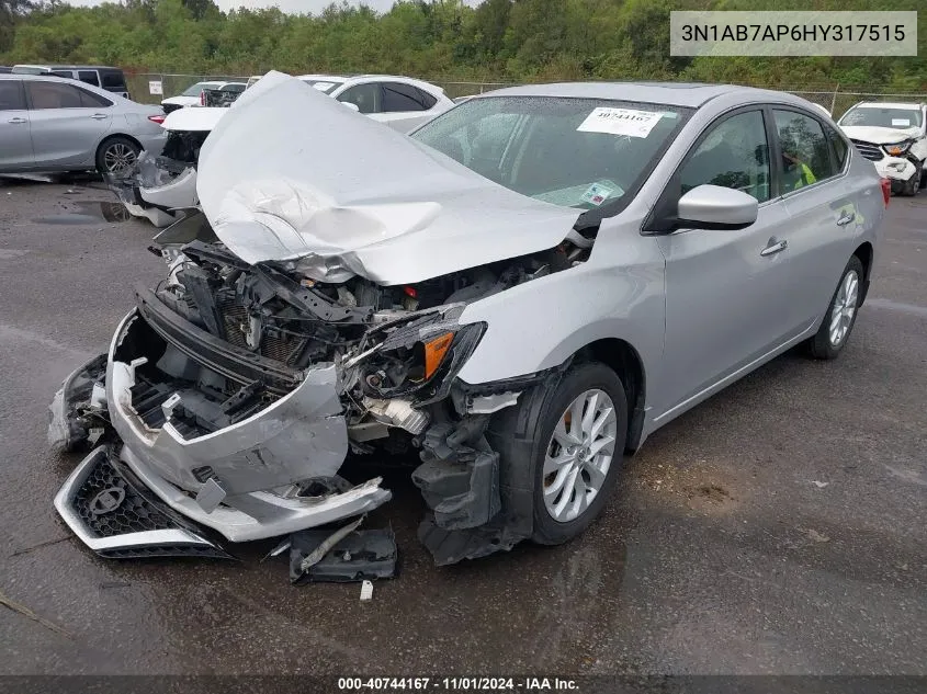 2017 Nissan Sentra Sv VIN: 3N1AB7AP6HY317515 Lot: 40744167