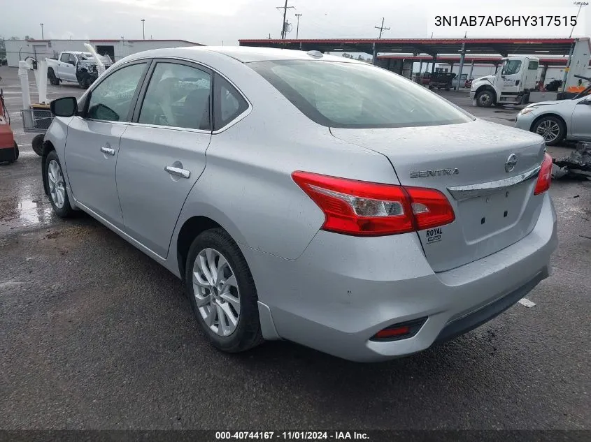 2017 Nissan Sentra Sv VIN: 3N1AB7AP6HY317515 Lot: 40744167