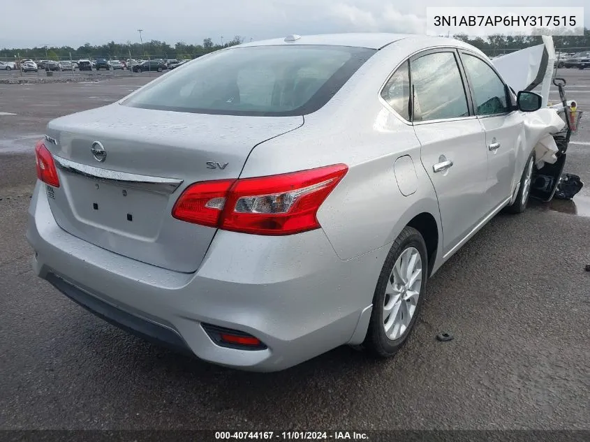 2017 Nissan Sentra Sv VIN: 3N1AB7AP6HY317515 Lot: 40744167