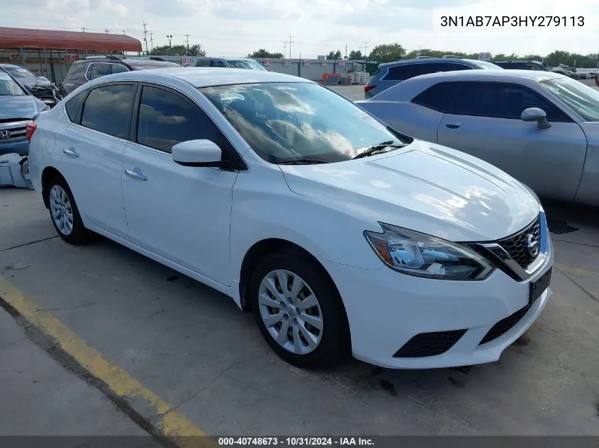 2017 Nissan Sentra S VIN: 3N1AB7AP3HY279113 Lot: 40748673