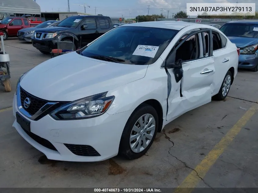 2017 Nissan Sentra S VIN: 3N1AB7AP3HY279113 Lot: 40748673