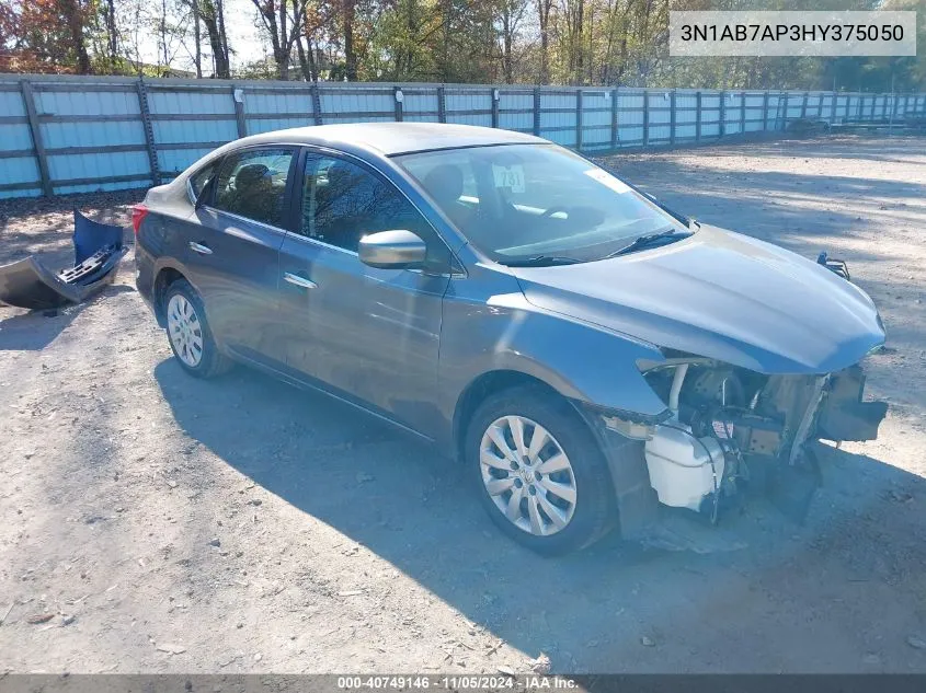 2017 Nissan Sentra S VIN: 3N1AB7AP3HY375050 Lot: 40749146