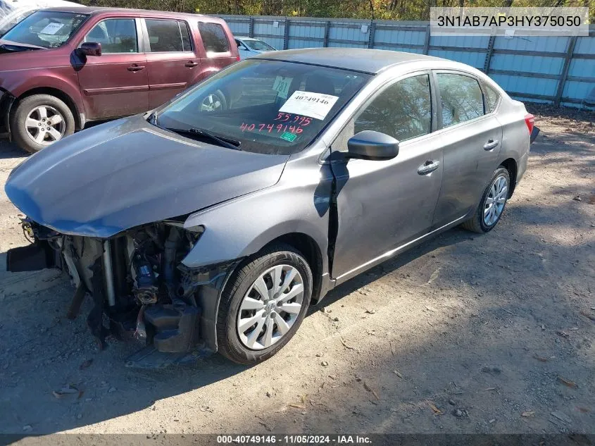 2017 Nissan Sentra S VIN: 3N1AB7AP3HY375050 Lot: 40749146