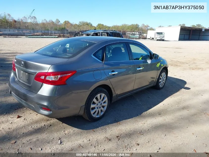 2017 Nissan Sentra S VIN: 3N1AB7AP3HY375050 Lot: 40749146