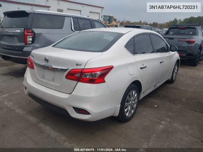 2017 Nissan Sentra Sv VIN: 3N1AB7AP6HL720231 Lot: 40749478