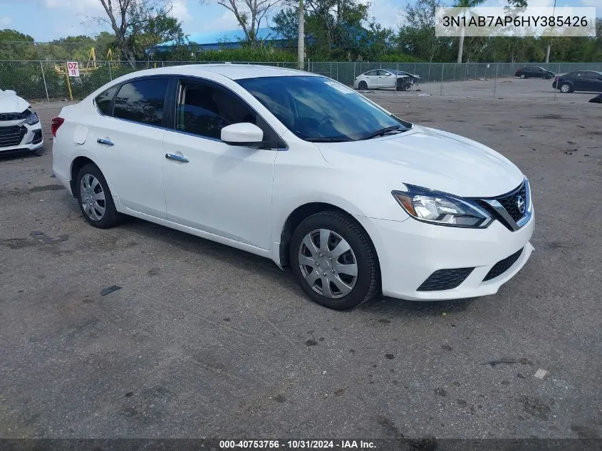 2017 Nissan Sentra S VIN: 3N1AB7AP6HY385426 Lot: 40753756