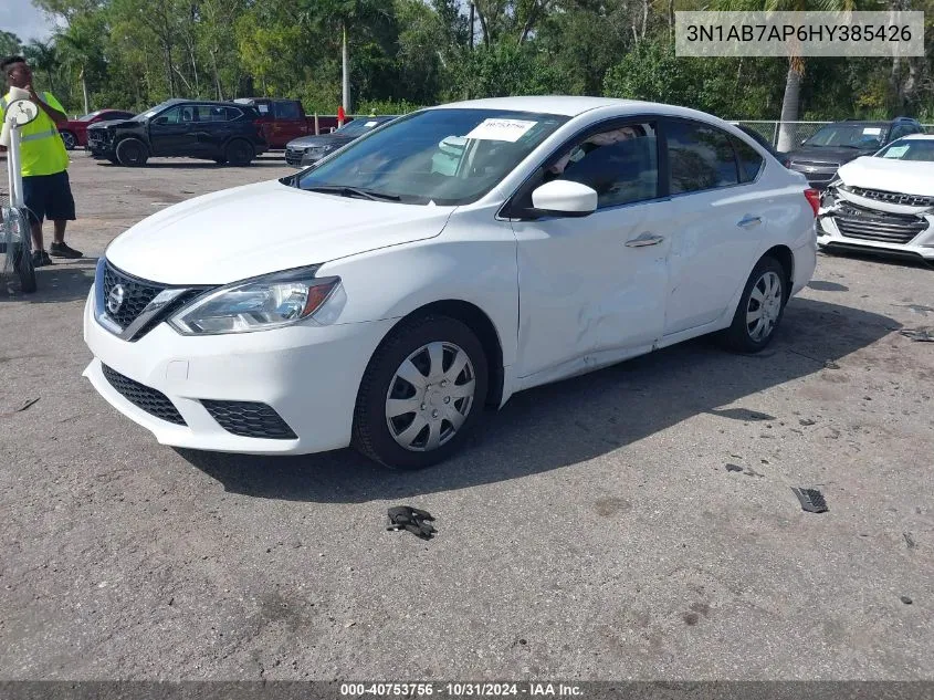 2017 Nissan Sentra S VIN: 3N1AB7AP6HY385426 Lot: 40753756