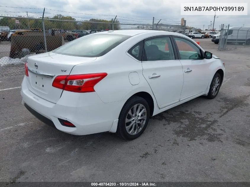 2017 Nissan Sentra Sv VIN: 3N1AB7AP0HY399189 Lot: 40754203