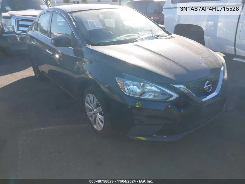 2017 Nissan Sentra S/Sv/Sr/Sl VIN: 3N1AB7AP4HL715528 Lot: 40756029