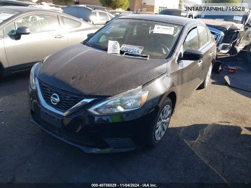 2017 Nissan Sentra S/Sv/Sr/Sl VIN: 3N1AB7AP4HL715528 Lot: 40756029