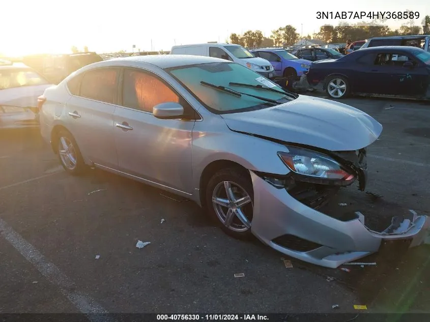 2017 Nissan Sentra Sv VIN: 3N1AB7AP4HY368589 Lot: 40756330