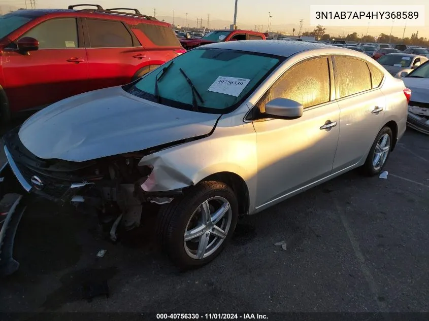 2017 Nissan Sentra Sv VIN: 3N1AB7AP4HY368589 Lot: 40756330