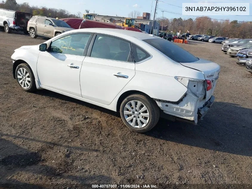 2017 Nissan Sentra Sv VIN: 3N1AB7AP2HY396102 Lot: 40757007