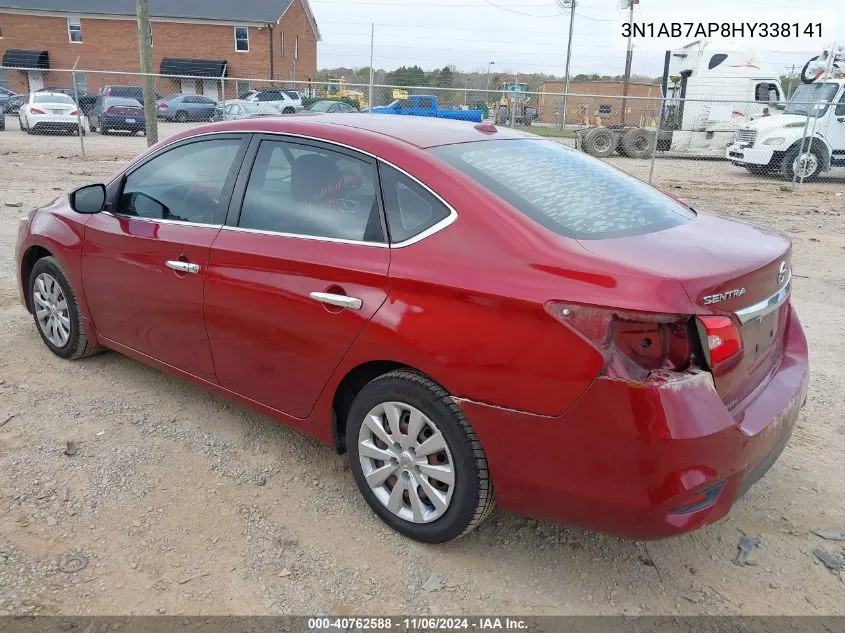 2017 Nissan Sentra Sv VIN: 3N1AB7AP8HY338141 Lot: 40762588