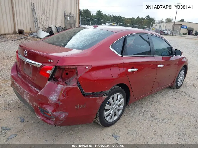 2017 Nissan Sentra Sv VIN: 3N1AB7AP8HY338141 Lot: 40762588