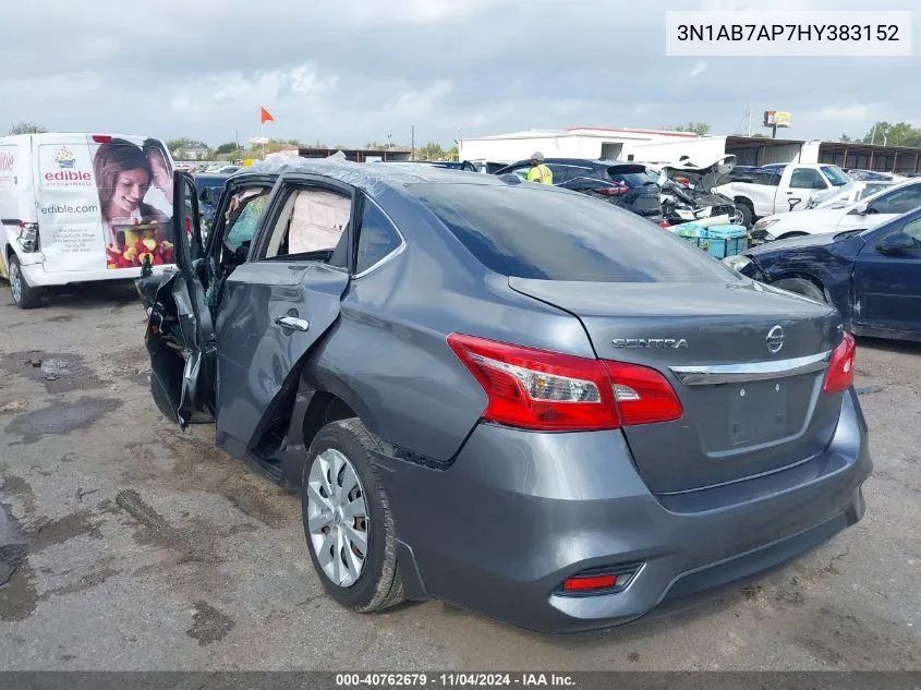 2017 Nissan Sentra Sv VIN: 3N1AB7AP7HY383152 Lot: 40762679