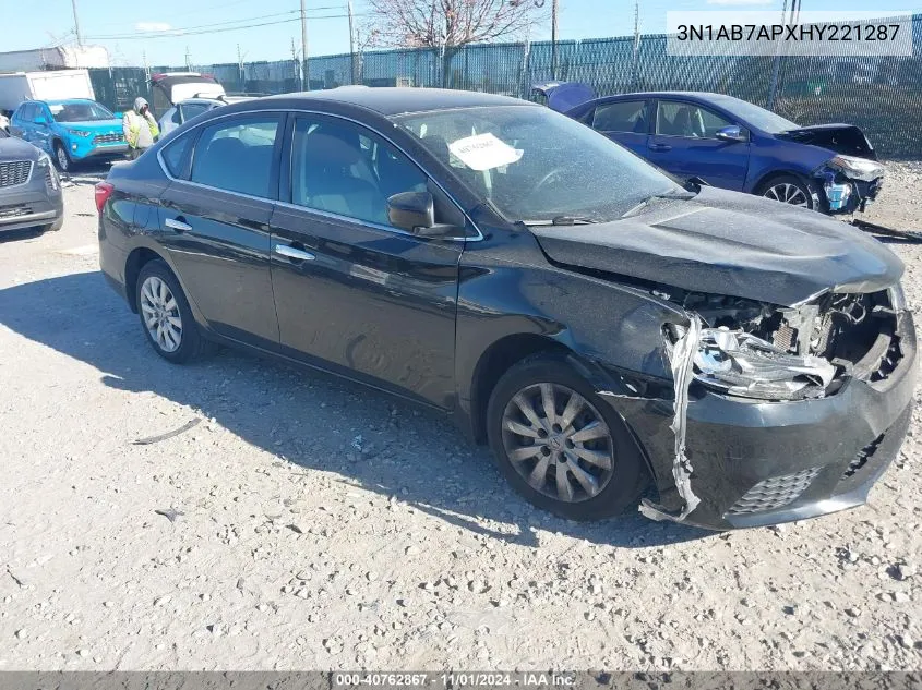 2017 Nissan Sentra S VIN: 3N1AB7APXHY221287 Lot: 40762867