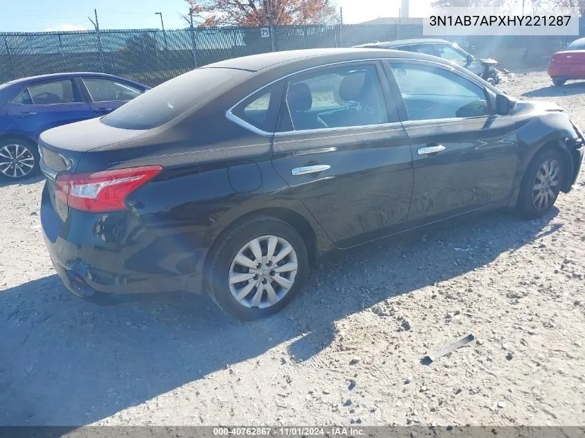 2017 Nissan Sentra S VIN: 3N1AB7APXHY221287 Lot: 40762867