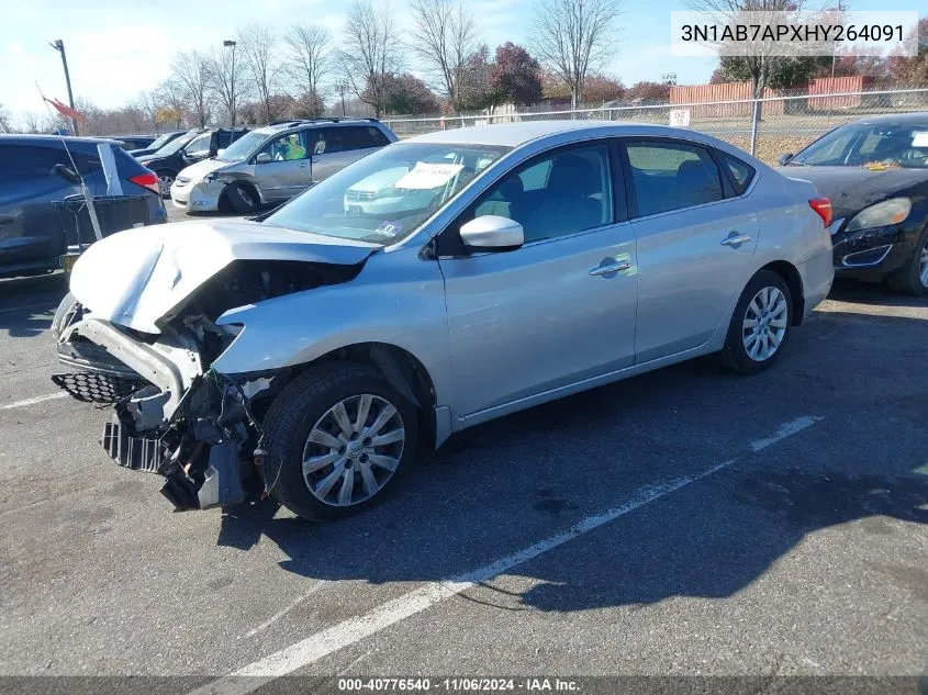 2017 Nissan Sentra S VIN: 3N1AB7APXHY264091 Lot: 40776540