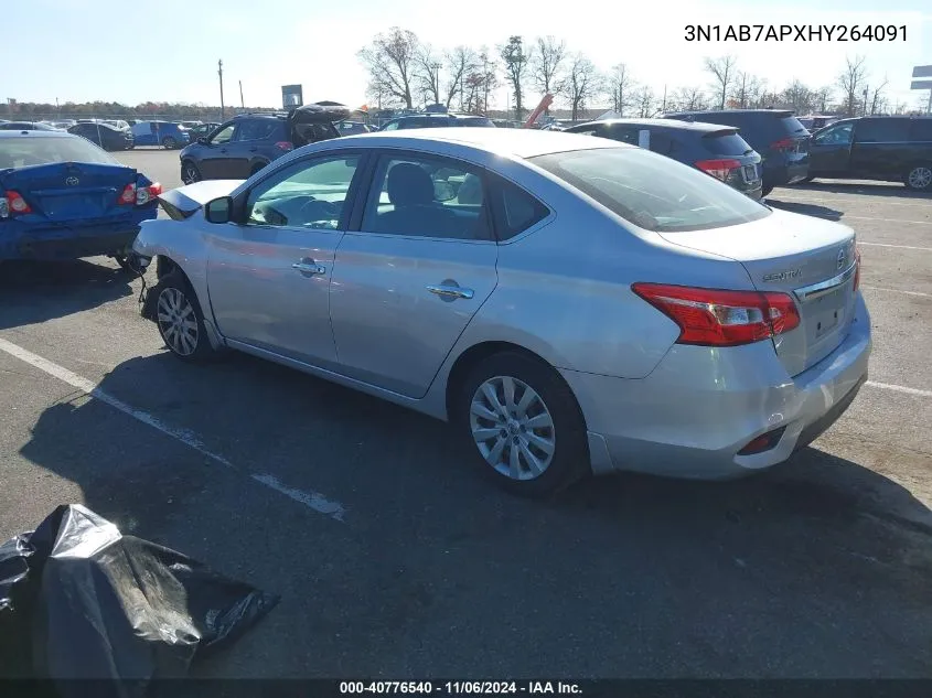 2017 Nissan Sentra S VIN: 3N1AB7APXHY264091 Lot: 40776540