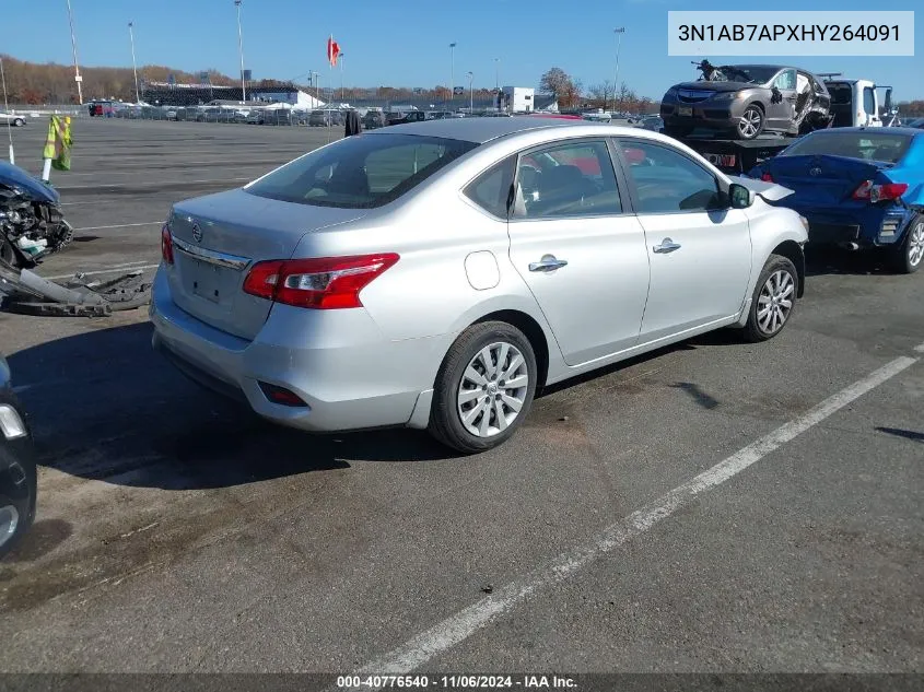 2017 Nissan Sentra S VIN: 3N1AB7APXHY264091 Lot: 40776540