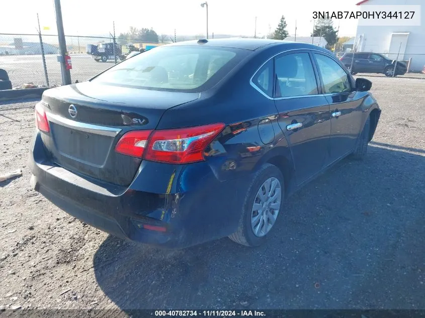 2017 Nissan Sentra S/Sv/Sr/Sl VIN: 3N1AB7AP0HY344127 Lot: 40782734