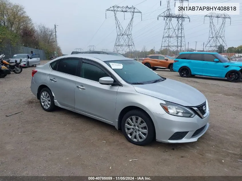 2017 Nissan Sentra S VIN: 3N1AB7AP8HY408818 Lot: 40785059