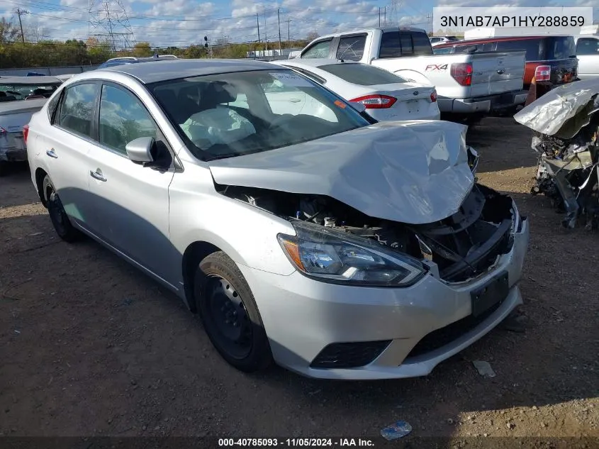 2017 Nissan Sentra S VIN: 3N1AB7AP1HY288859 Lot: 40785093