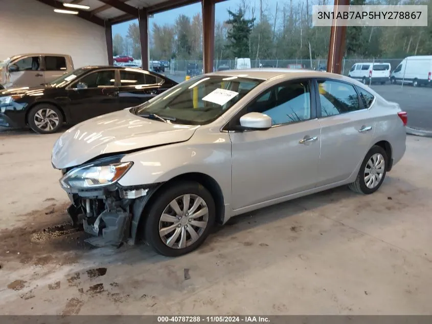 2017 Nissan Sentra S VIN: 3N1AB7AP5HY278867 Lot: 40787288