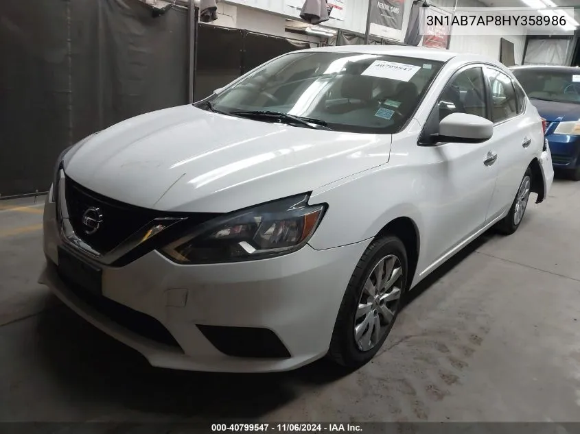 2017 Nissan Sentra Sv VIN: 3N1AB7AP8HY358986 Lot: 40799547