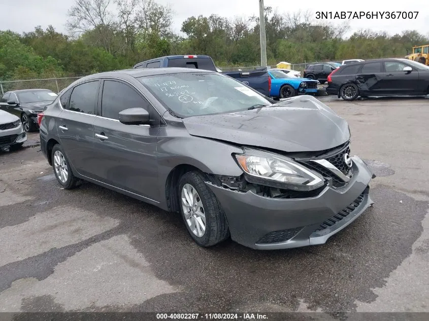 2017 Nissan Sentra Sv VIN: 3N1AB7AP6HY367007 Lot: 40802267